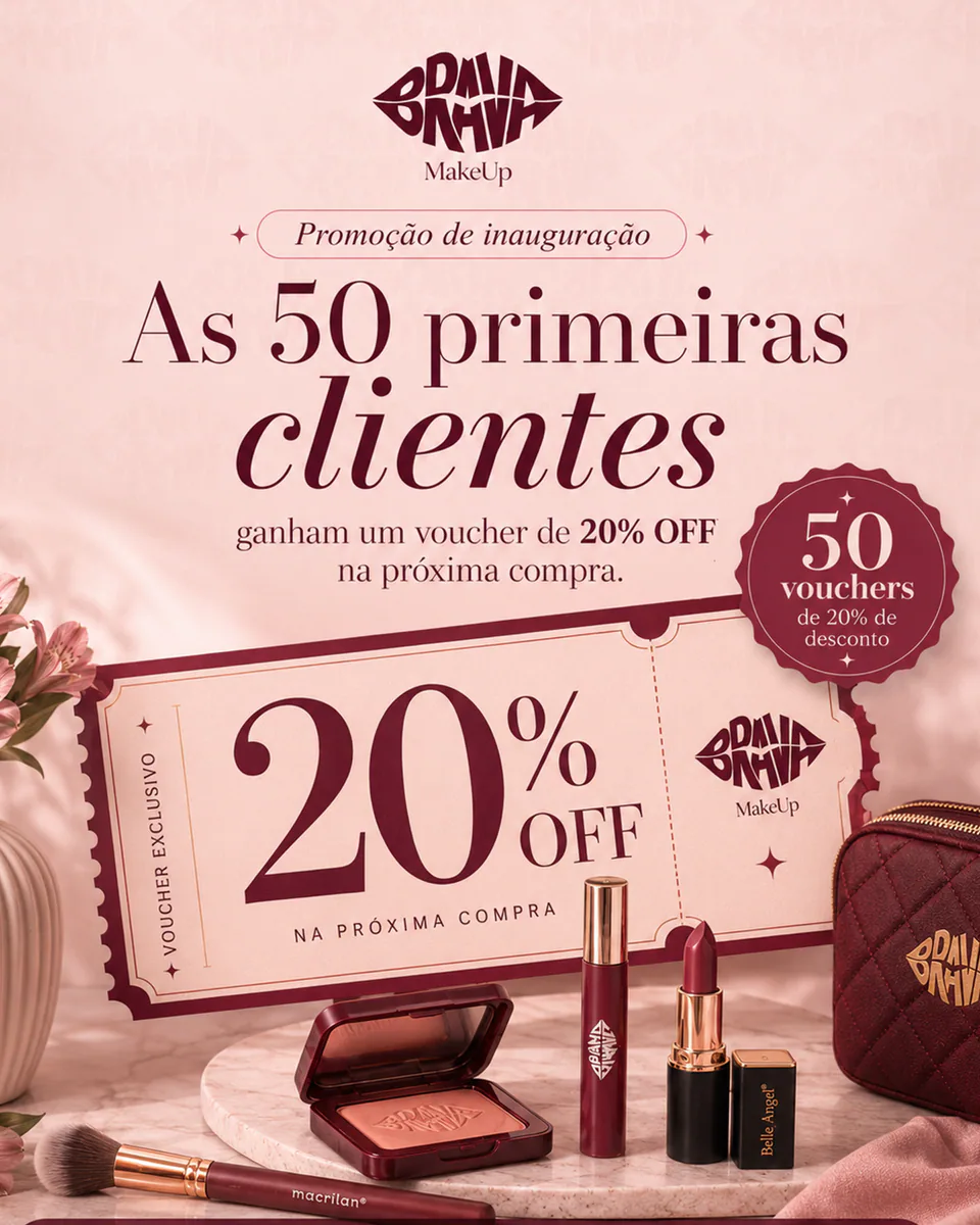 Voucher de 20% para as 50 primeiras clientes