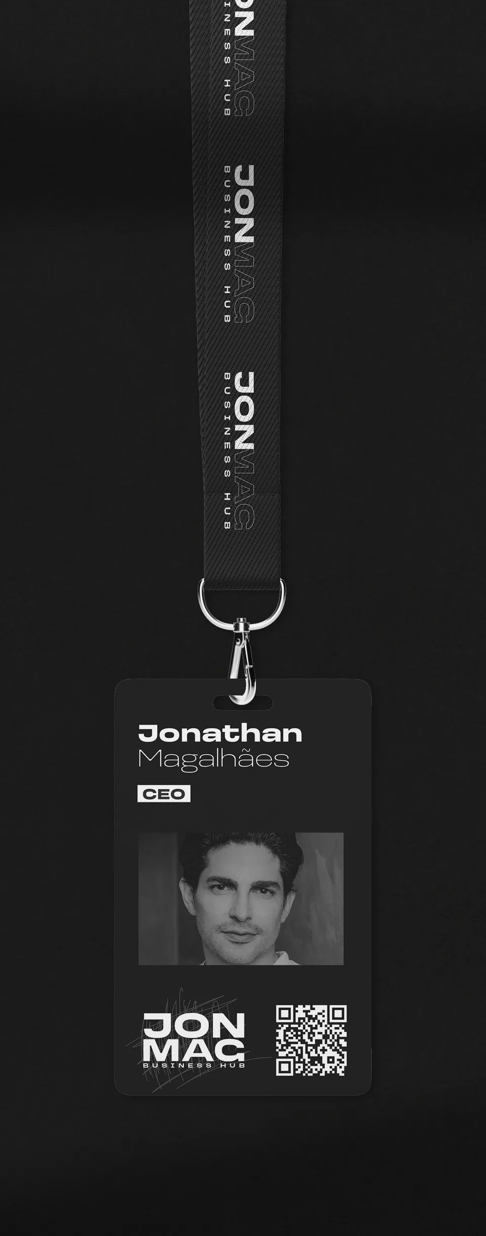 Crachá e lanyard Jon Mag