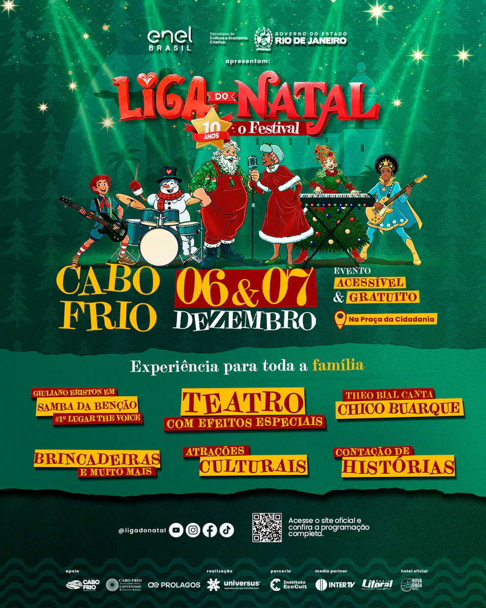 Cartaz do festival em Cabo Frio, 6 e 7 de dezembro